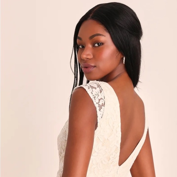 Lulus Icing on the Cake White Lace Maxi / Wedding Dress With Mermaid Flare - Picture 4 of 8